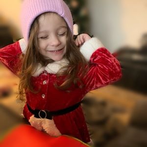 Size 3T Santa Claus Christmas dress Velvet look holiday